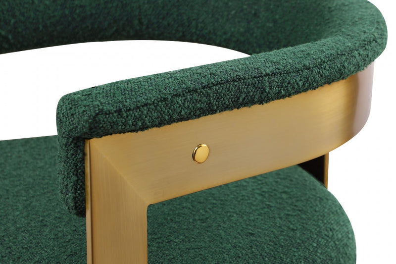 Romeo Boucle Fabric Upholstered Dining Chair in Green, Set of 2 - 832Green-C