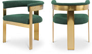 Romeo Boucle Fabric Upholstered Dining Chair in Green, Set of 2 - 832Green-C