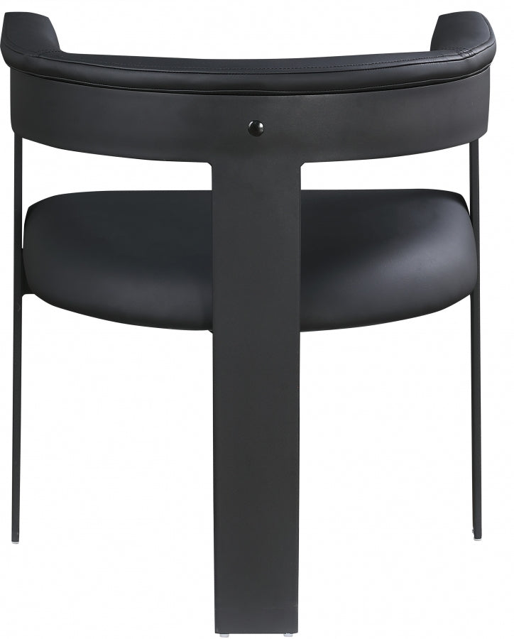 Romeo Vegan Leather Upholstered Dining Chair in Black, Set of 2 - 470Black-C