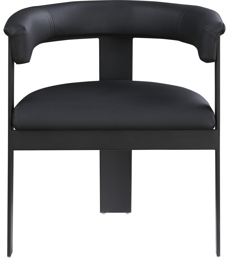 Romeo Vegan Leather Upholstered Dining Chair in Black, Set of 2 - 470Black-C