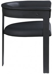 Romeo Vegan Leather Upholstered Dining Chair in Black, Set of 2 - 470Black-C
