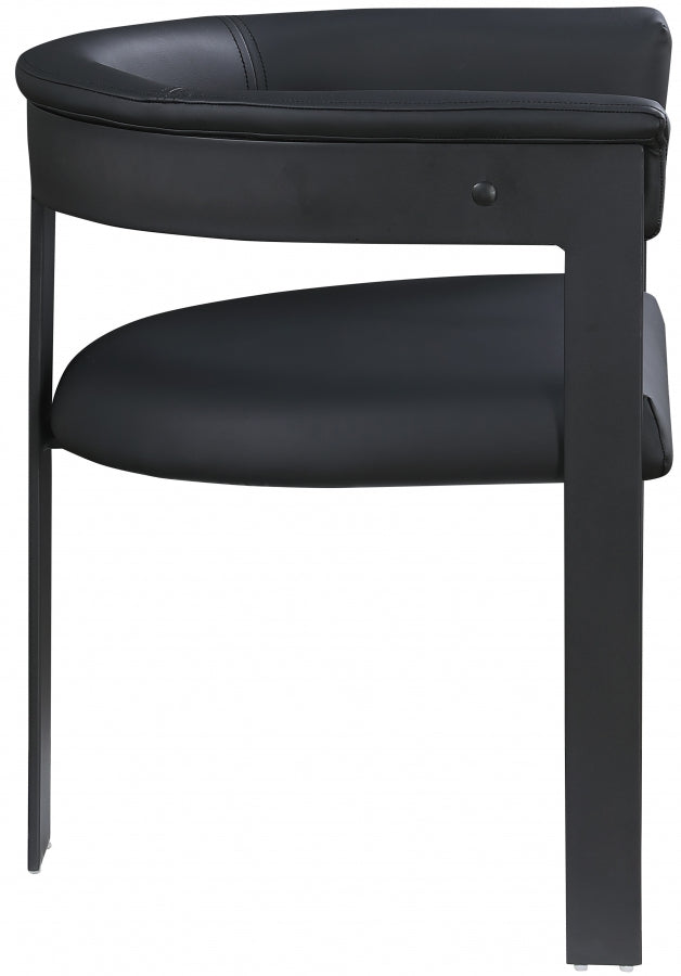 Romeo Vegan Leather Upholstered Dining Chair in Black, Set of 2 - 470Black-C