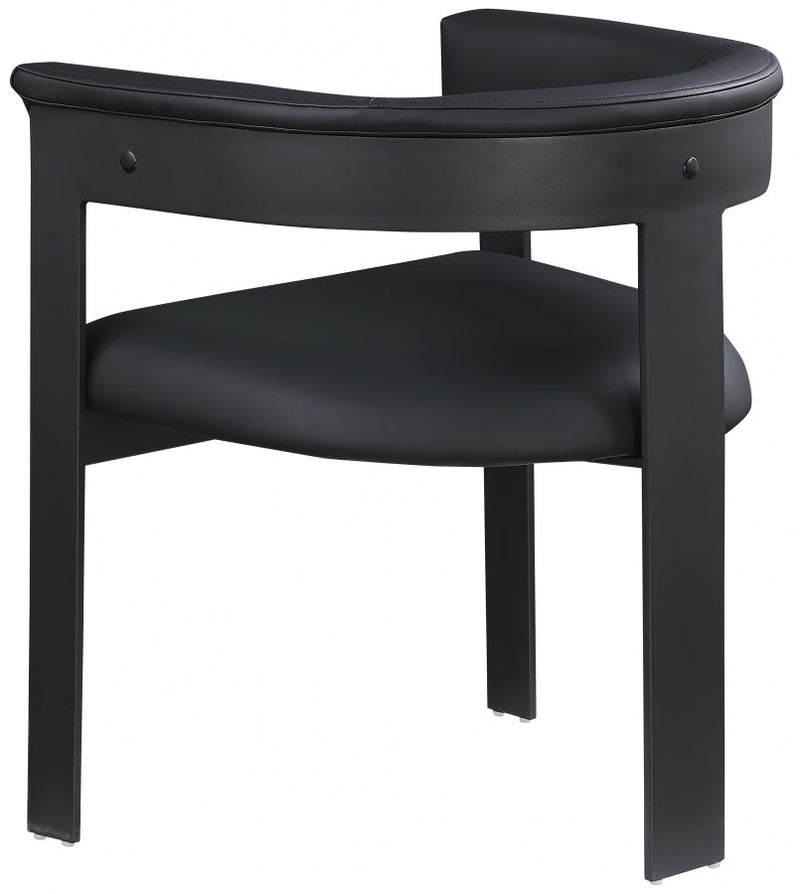 Romeo Vegan Leather Upholstered Dining Chair in Black, Set of 2 - 470Black-C