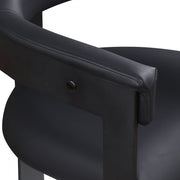Romeo Vegan Leather Upholstered Dining Chair in Black, Set of 2 - 470Black-C