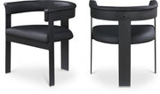 Romeo Vegan Leather Upholstered Dining Chair in Black, Set of 2 - 470Black-C