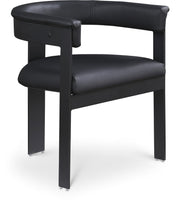 Romeo Vegan Leather Upholstered Dining Chair in Black, Set of 2 - 470Black-C