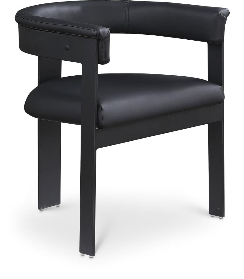 Romeo Vegan Leather Upholstered Dining Chair in Black, Set of 2 - 470Black-C