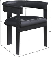 Romeo Vegan Leather Upholstered Dining Chair in Black, Set of 2 - 470Black-C