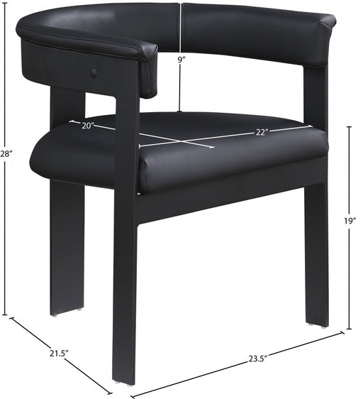 Romeo Vegan Leather Upholstered Dining Chair in Black, Set of 2 - 470Black-C