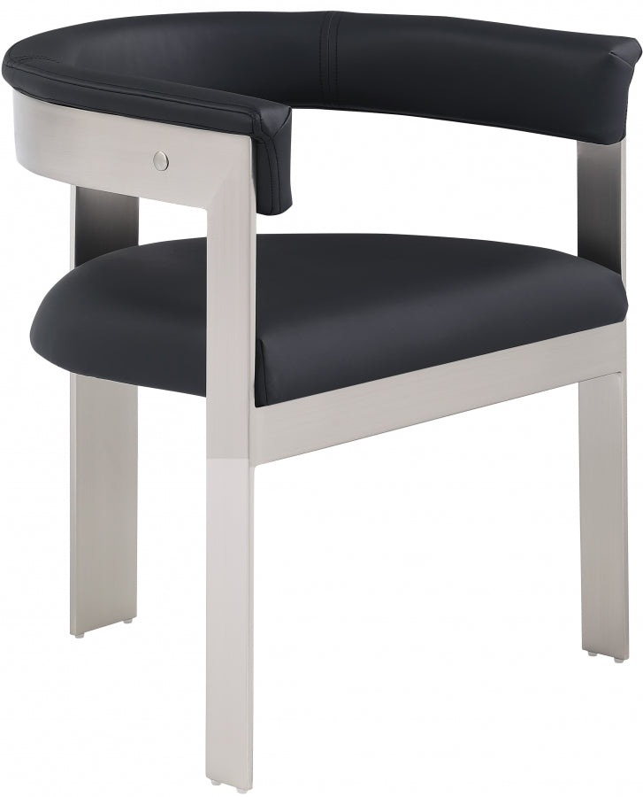 Romeo Vegan Leather Upholstered Dining Chair in Black, Set of 2 - 726Black-C