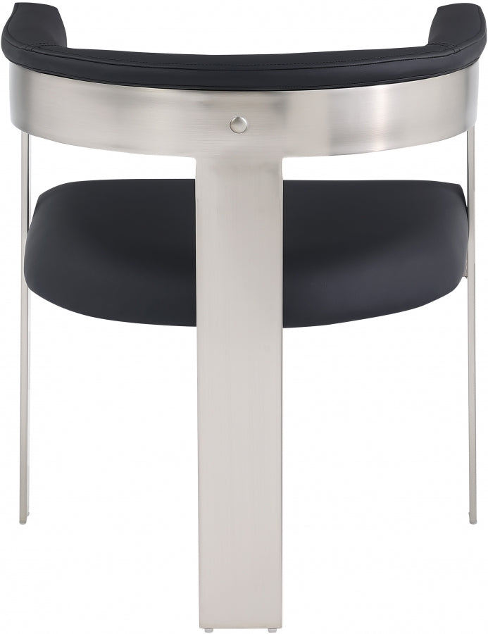 Romeo Vegan Leather Upholstered Dining Chair in Black, Set of 2 - 726Black-C