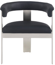 Romeo Vegan Leather Upholstered Dining Chair in Black, Set of 2 - 726Black-C