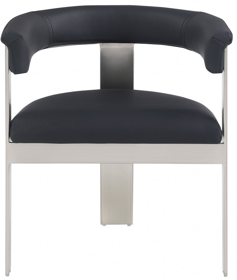 Romeo Vegan Leather Upholstered Dining Chair in Black, Set of 2 - 726Black-C