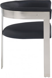 Romeo Vegan Leather Upholstered Dining Chair in Black, Set of 2 - 726Black-C