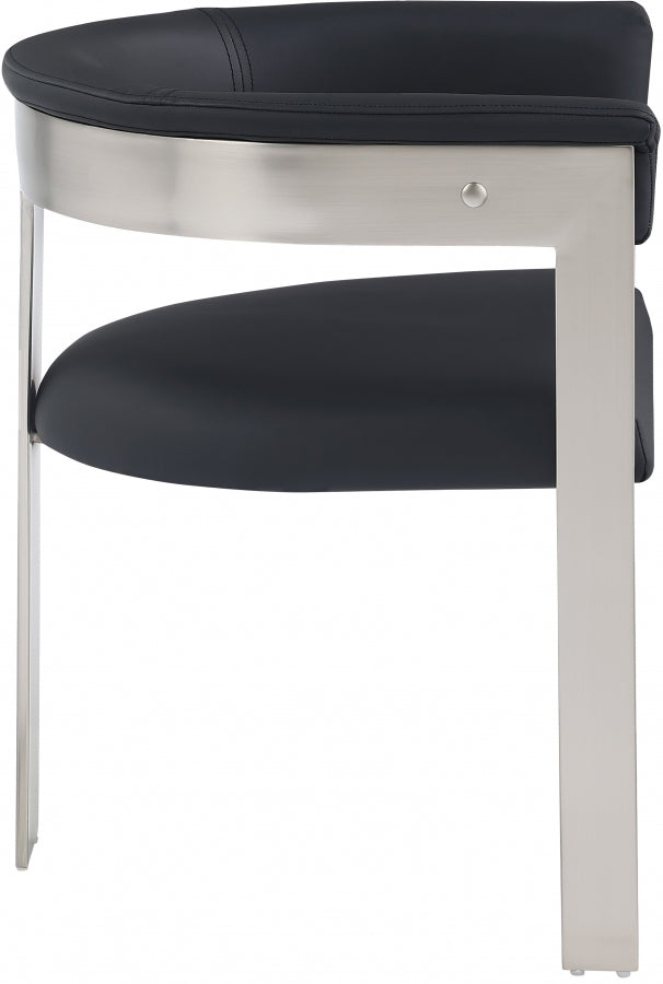 Romeo Vegan Leather Upholstered Dining Chair in Black, Set of 2 - 726Black-C