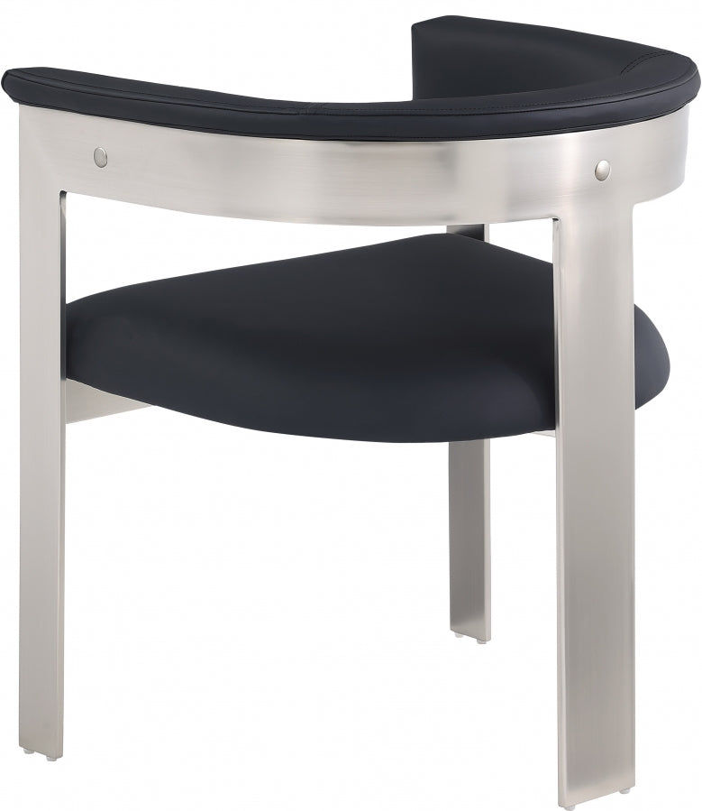 Romeo Vegan Leather Upholstered Dining Chair in Black, Set of 2 - 726Black-C