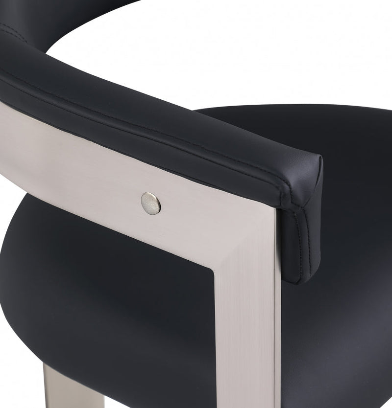 Romeo Vegan Leather Upholstered Dining Chair in Black, Set of 2 - 726Black-C