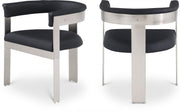 Romeo Vegan Leather Upholstered Dining Chair in Black, Set of 2 - 726Black-C