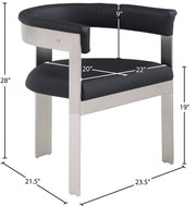 Romeo Vegan Leather Upholstered Dining Chair in Black, Set of 2 - 726Black-C