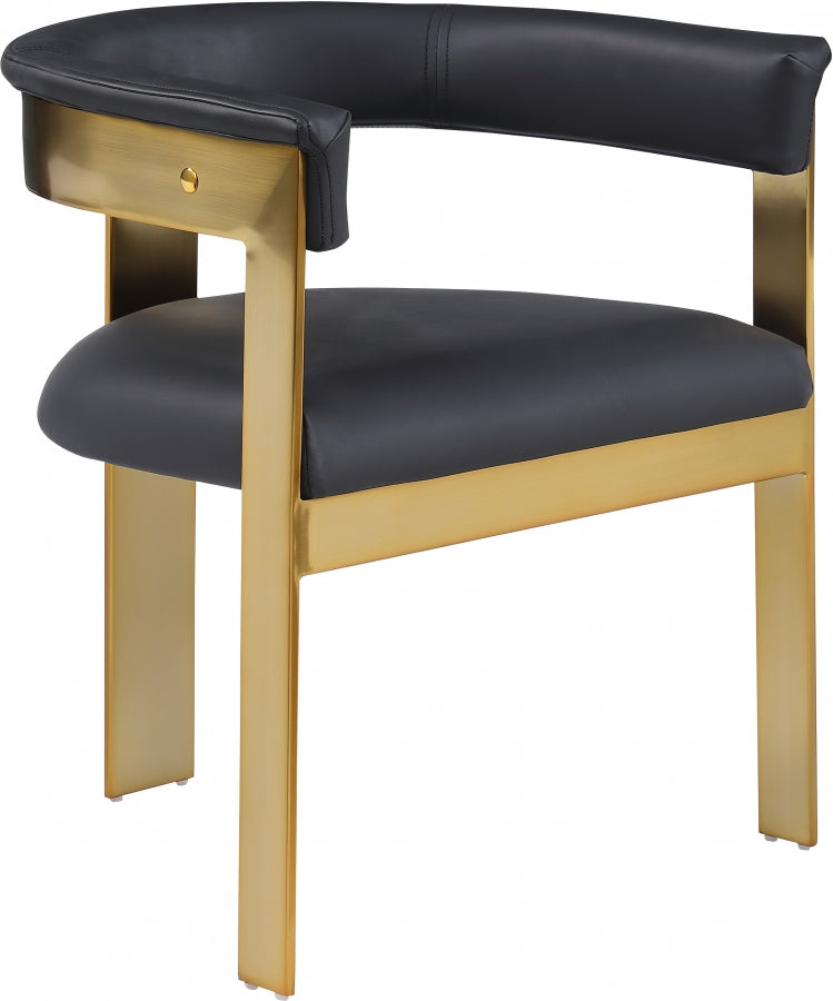 Romeo Vegan Leather Upholstered Dining Chair in Black, Set of 2 - 831Black-C