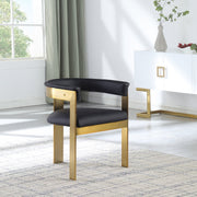 Romeo Vegan Leather Upholstered Dining Chair in Black, Set of 2 - 831Black-C