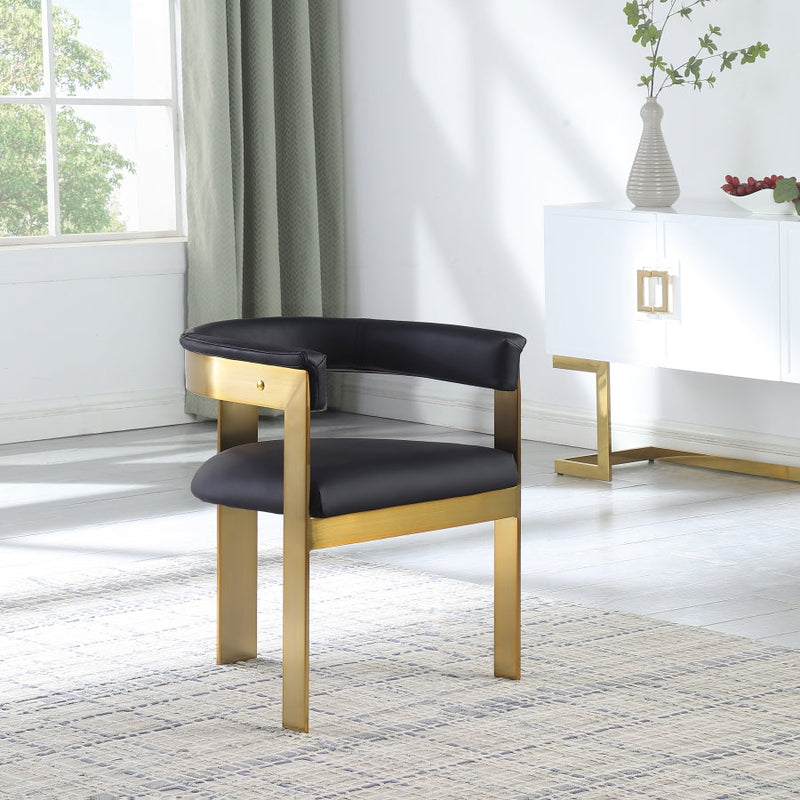 Romeo Vegan Leather Upholstered Dining Chair in Black, Set of 2 - 831Black-C
