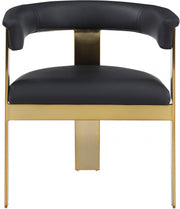 Romeo Vegan Leather Upholstered Dining Chair in Black, Set of 2 - 831Black-C