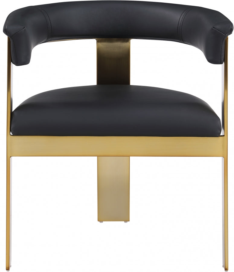 Romeo Vegan Leather Upholstered Dining Chair in Black, Set of 2 - 831Black-C