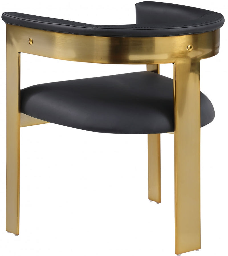 Romeo Vegan Leather Upholstered Dining Chair in Black, Set of 2 - 831Black-C