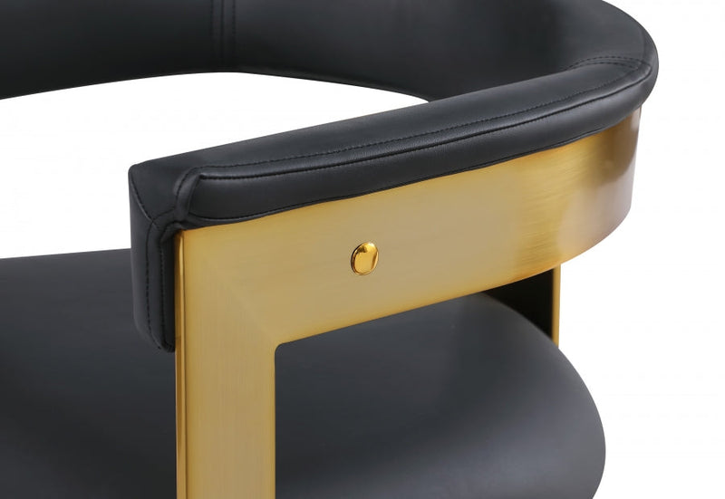 Romeo Vegan Leather Upholstered Dining Chair in Black, Set of 2 - 831Black-C