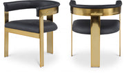 Romeo Vegan Leather Upholstered Dining Chair in Black, Set of 2 - 831Black-C