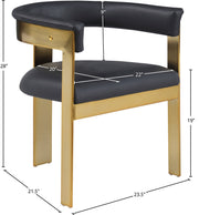 Romeo Vegan Leather Upholstered Dining Chair in Black, Set of 2 - 831Black-C