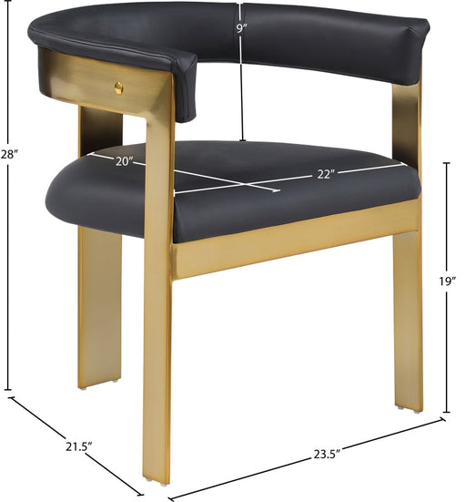 Romeo Vegan Leather Upholstered Dining Chair in Black, Set of 2 - 831Black-C