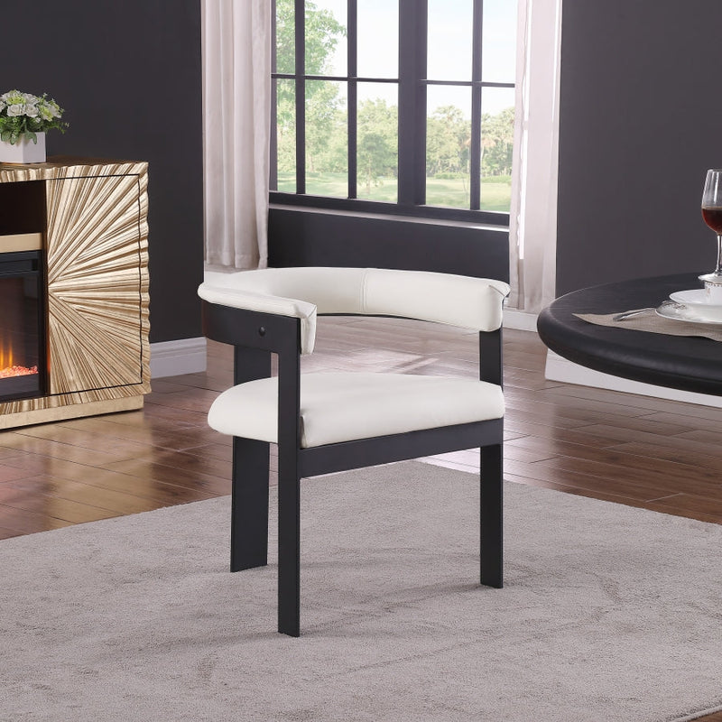 Romeo Vegan Leather Upholstered Dining Chair in Cream, Set of 2 - 470Cream-C