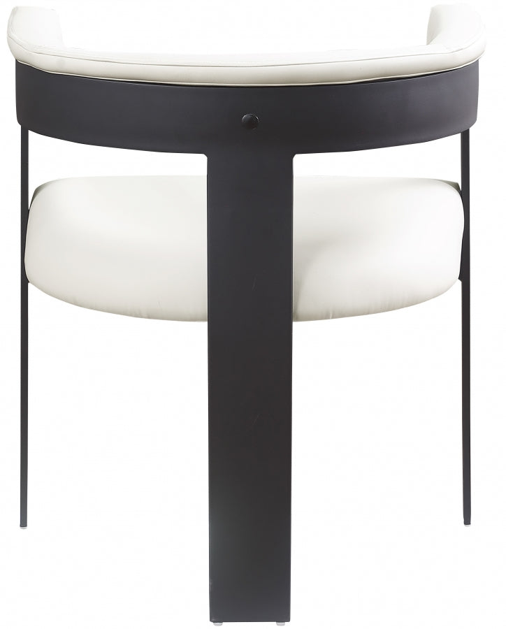 Romeo Vegan Leather Upholstered Dining Chair in Cream, Set of 2 - 470Cream-C