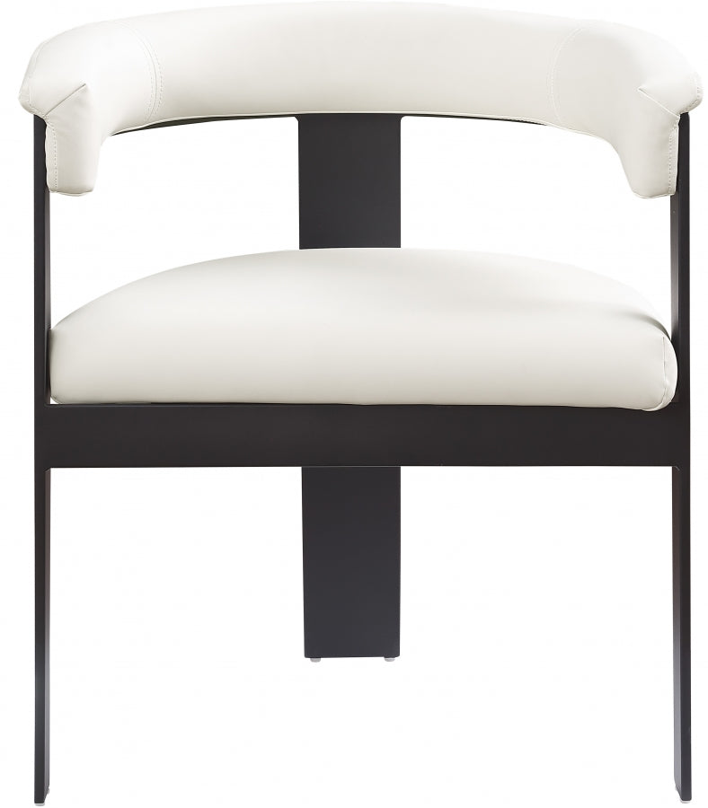 Romeo Vegan Leather Upholstered Dining Chair in Cream, Set of 2 - 470Cream-C