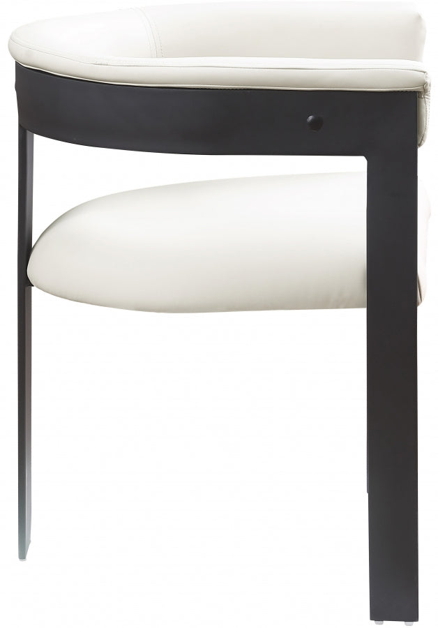 Romeo Vegan Leather Upholstered Dining Chair in Cream, Set of 2 - 470Cream-C
