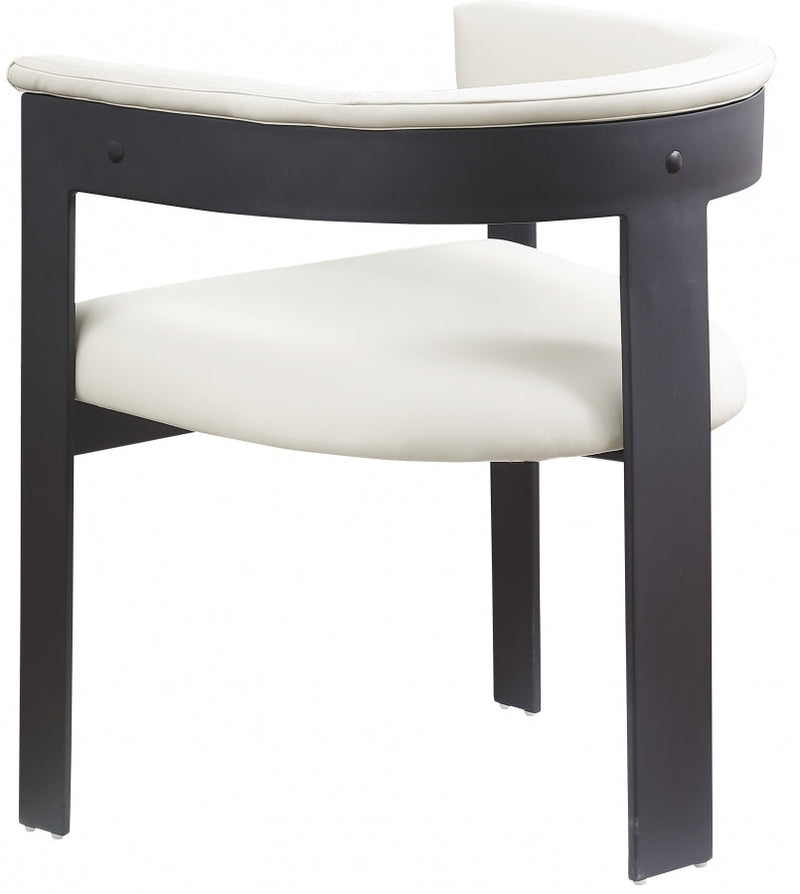 Romeo Vegan Leather Upholstered Dining Chair in Cream, Set of 2 - 470Cream-C