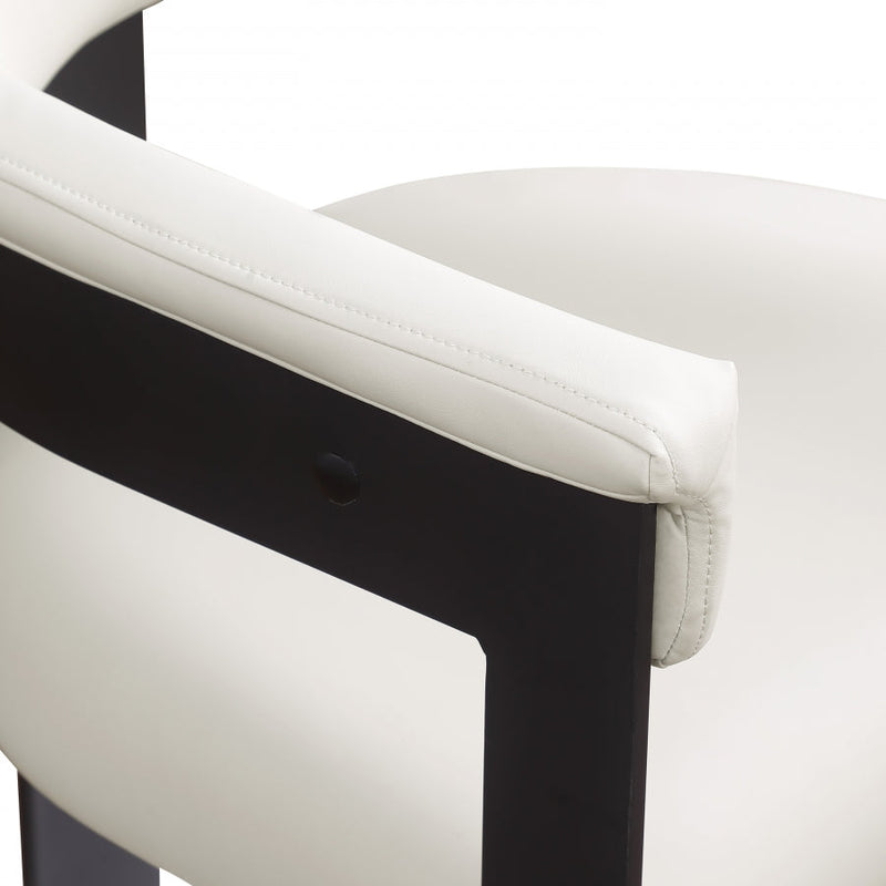 Romeo Vegan Leather Upholstered Dining Chair in Cream, Set of 2 - 470Cream-C