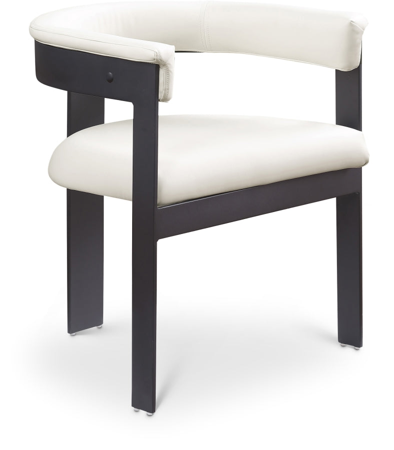 Romeo Vegan Leather Upholstered Dining Chair in Cream, Set of 2 - 470Cream-C