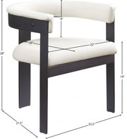 Romeo Vegan Leather Upholstered Dining Chair in Cream, Set of 2 - 470Cream-C