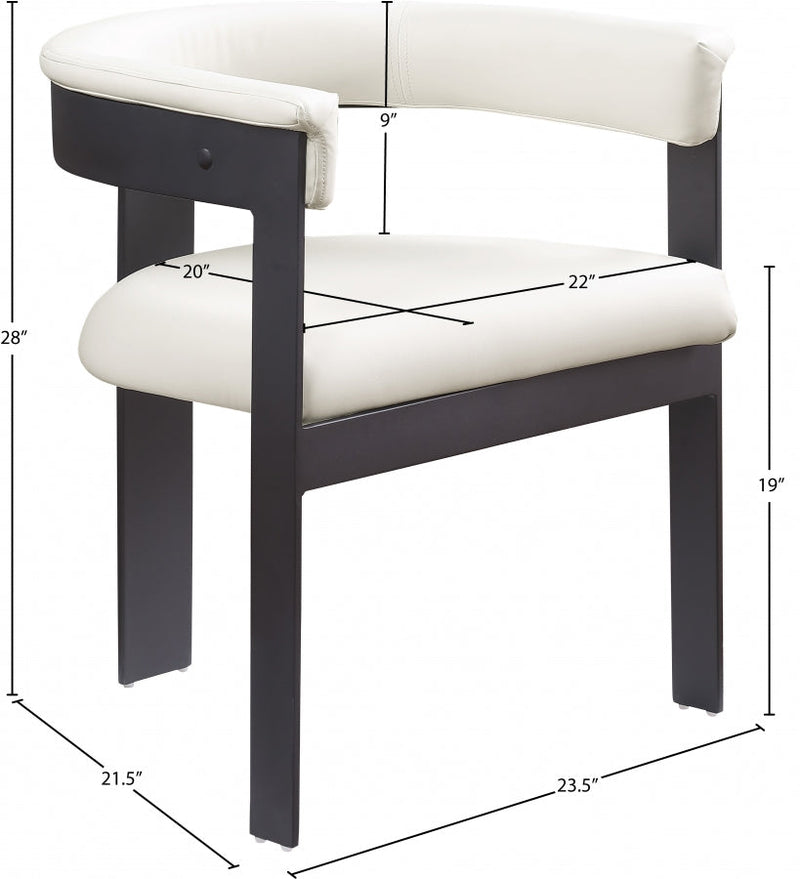 Romeo Vegan Leather Upholstered Dining Chair in Cream, Set of 2 - 470Cream-C