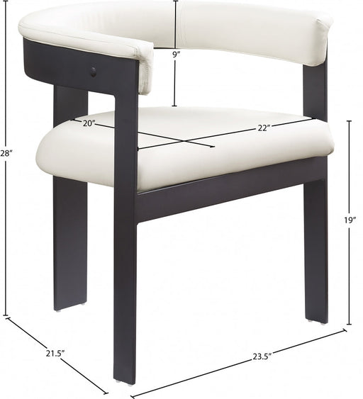 Romeo Vegan Leather Upholstered Dining Chair in Cream, Set of 2 - 470Cream-C