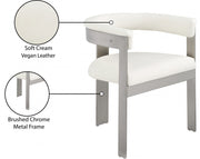 Romeo Vegan Leather Upholstered Dining Chair in Cream, Set of 2 - 726Cream-C