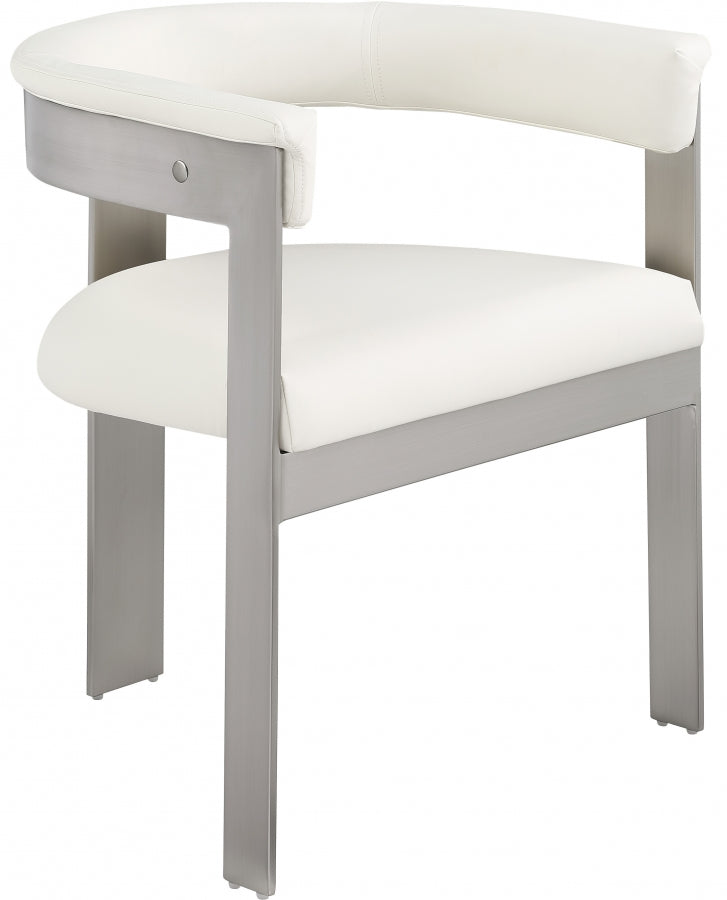 Romeo Vegan Leather Upholstered Dining Chair in Cream, Set of 2 - 726Cream-C