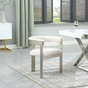 Romeo Vegan Leather Upholstered Dining Chair in Cream, Set of 2 - 726Cream-C