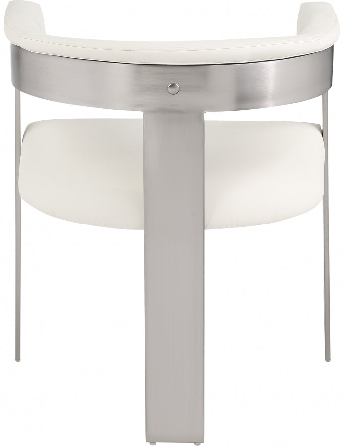 Romeo Vegan Leather Upholstered Dining Chair in Cream, Set of 2 - 726Cream-C