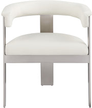 Romeo Vegan Leather Upholstered Dining Chair in Cream, Set of 2 - 726Cream-C
