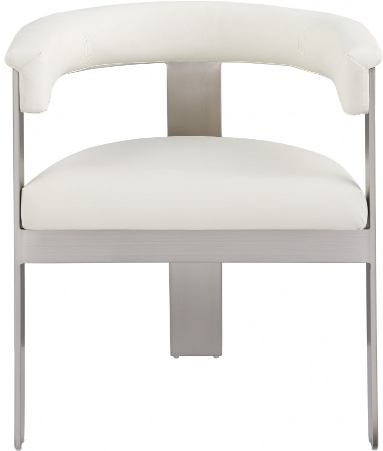 Romeo Vegan Leather Upholstered Dining Chair in Cream, Set of 2 - 726Cream-C