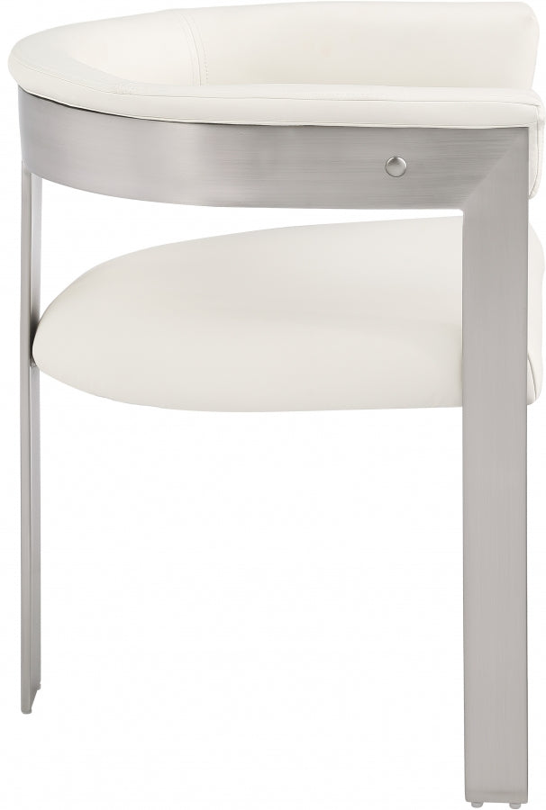 Romeo Vegan Leather Upholstered Dining Chair in Cream, Set of 2 - 726Cream-C